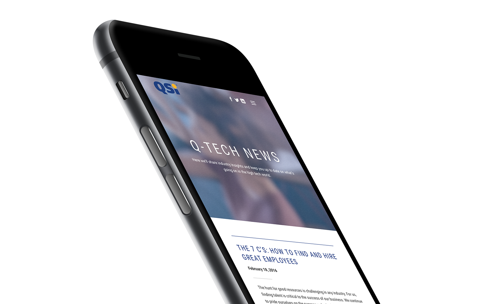 QSi Website - Mobile Design QSi Website - Mobile Design