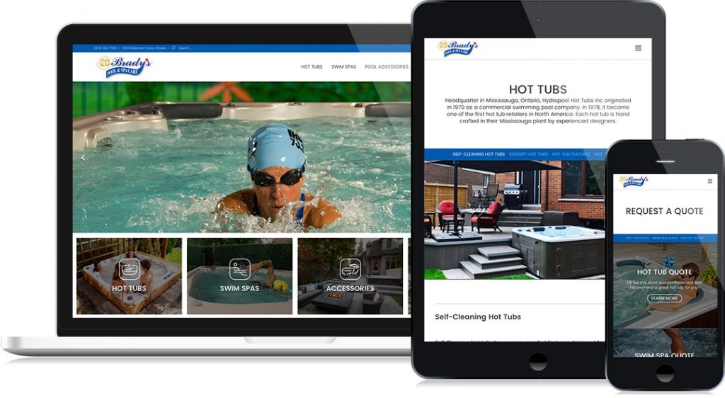 Brady’s Pool and Spa – New Website Design