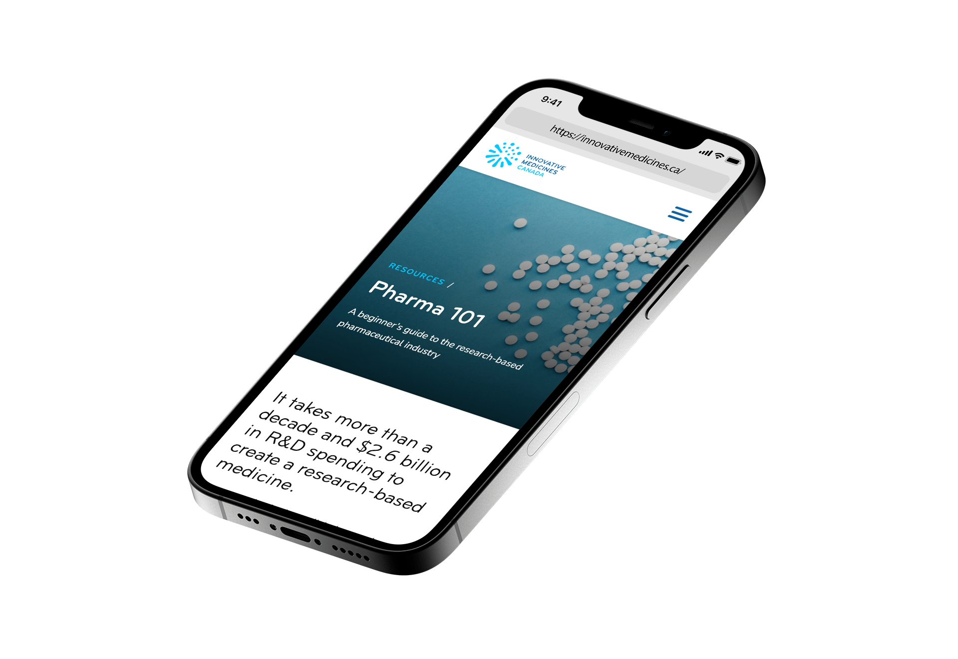 Innovative Medicines Canada - Smartphone Website Design