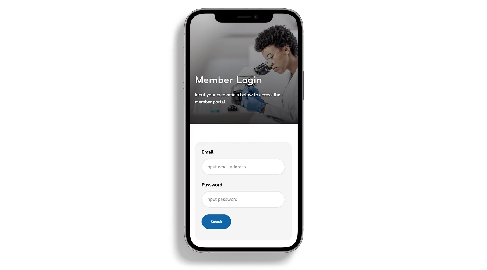 An example of a national association member portal login