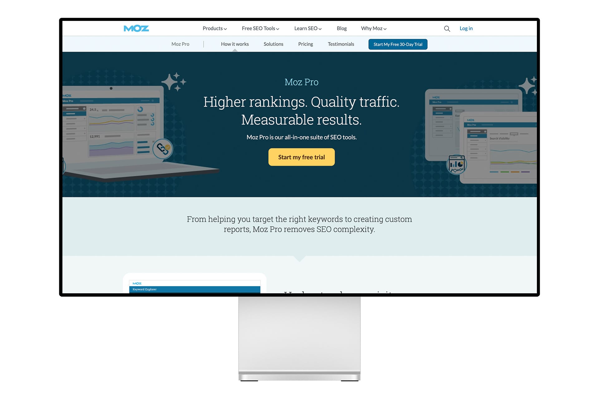 A screengrab of Moz to analyze your website design