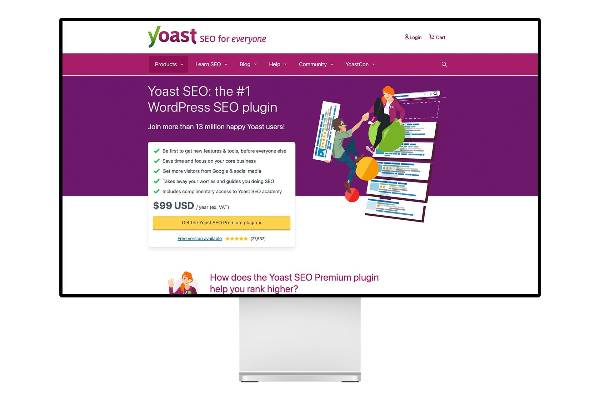 A screengrab of Yoast to analyze your website design