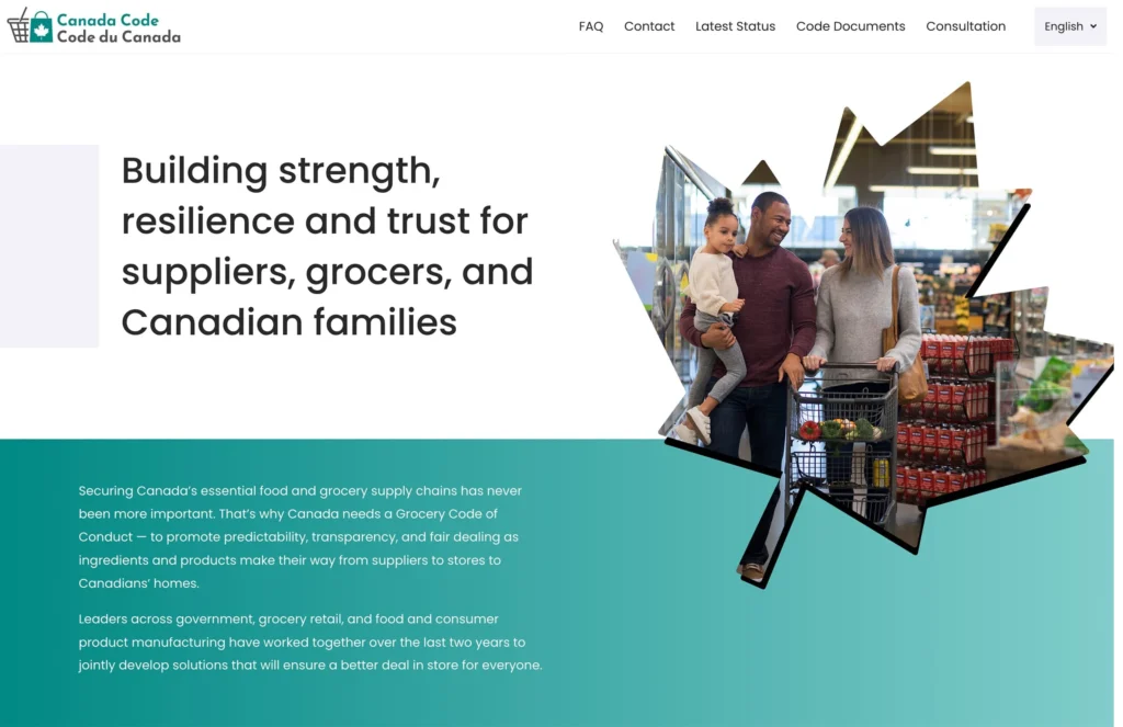 Screenshot of prior homepage