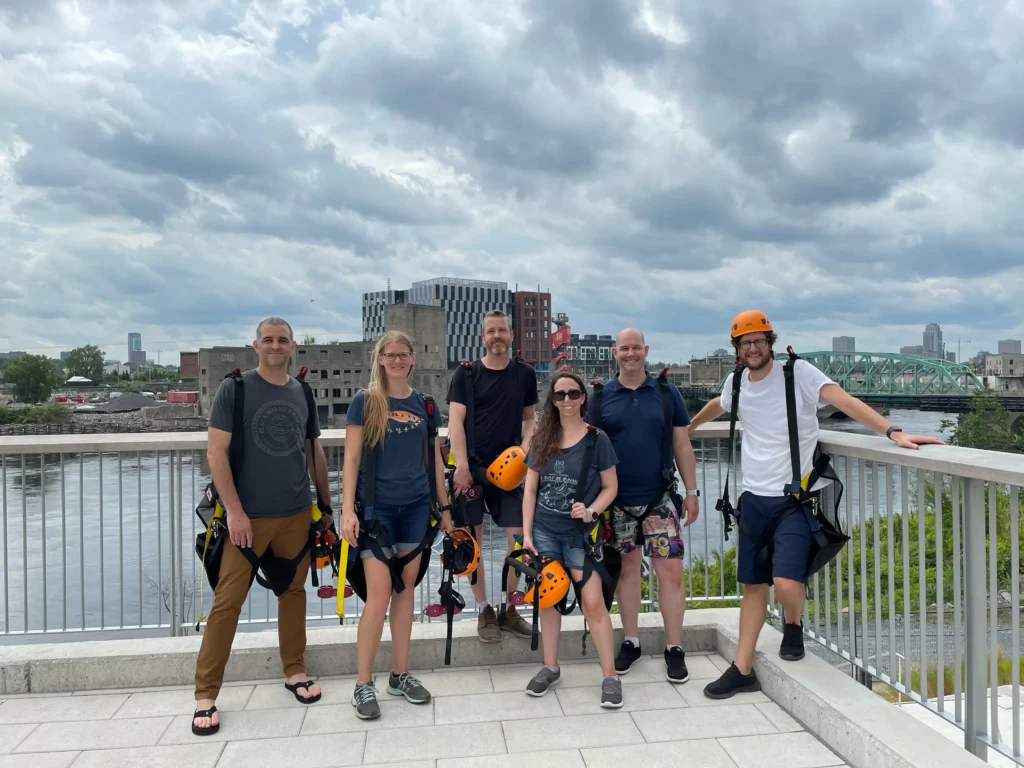 team members at zipling social event near Zibi