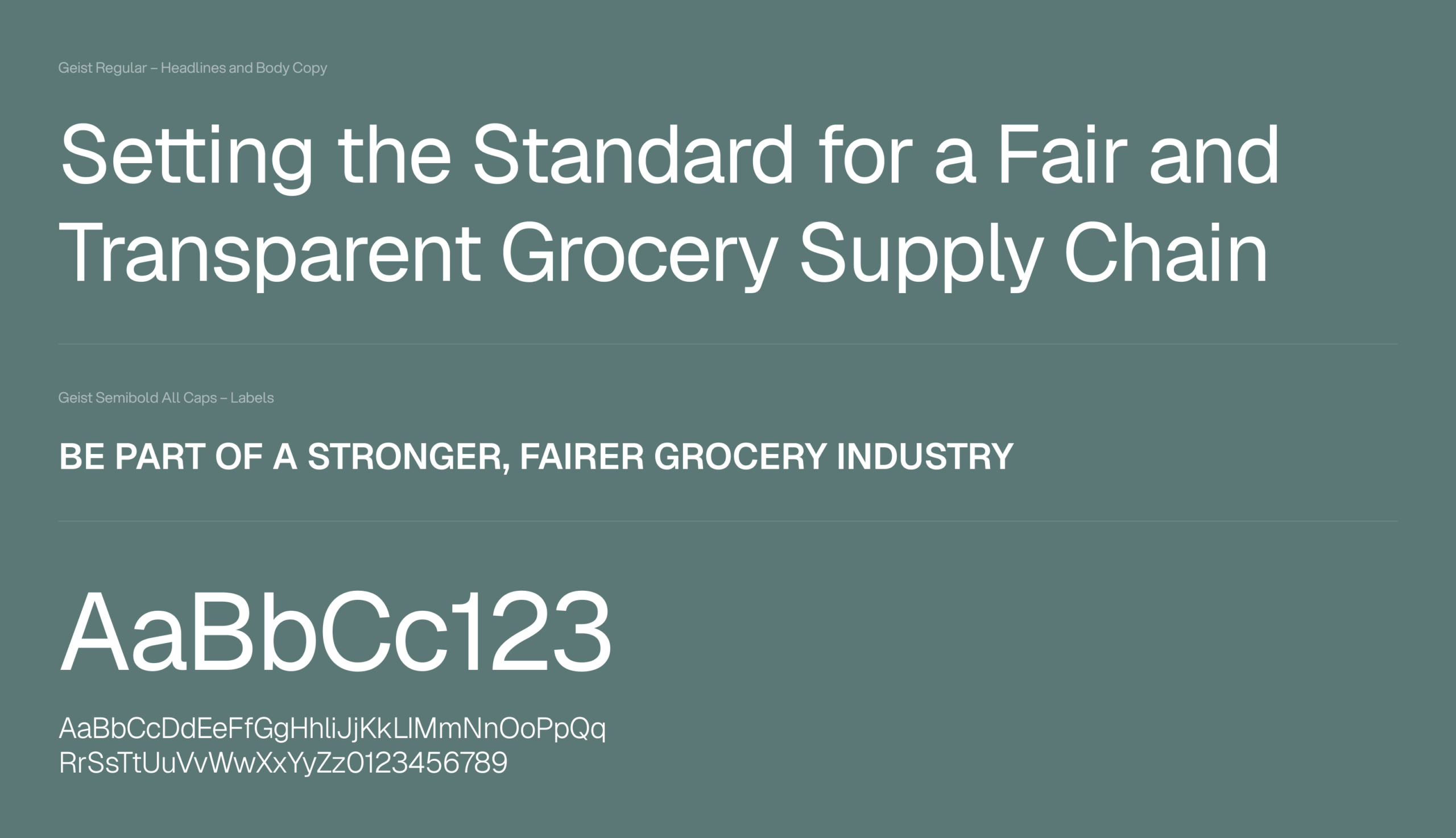 Canada Grocery Code - Typography