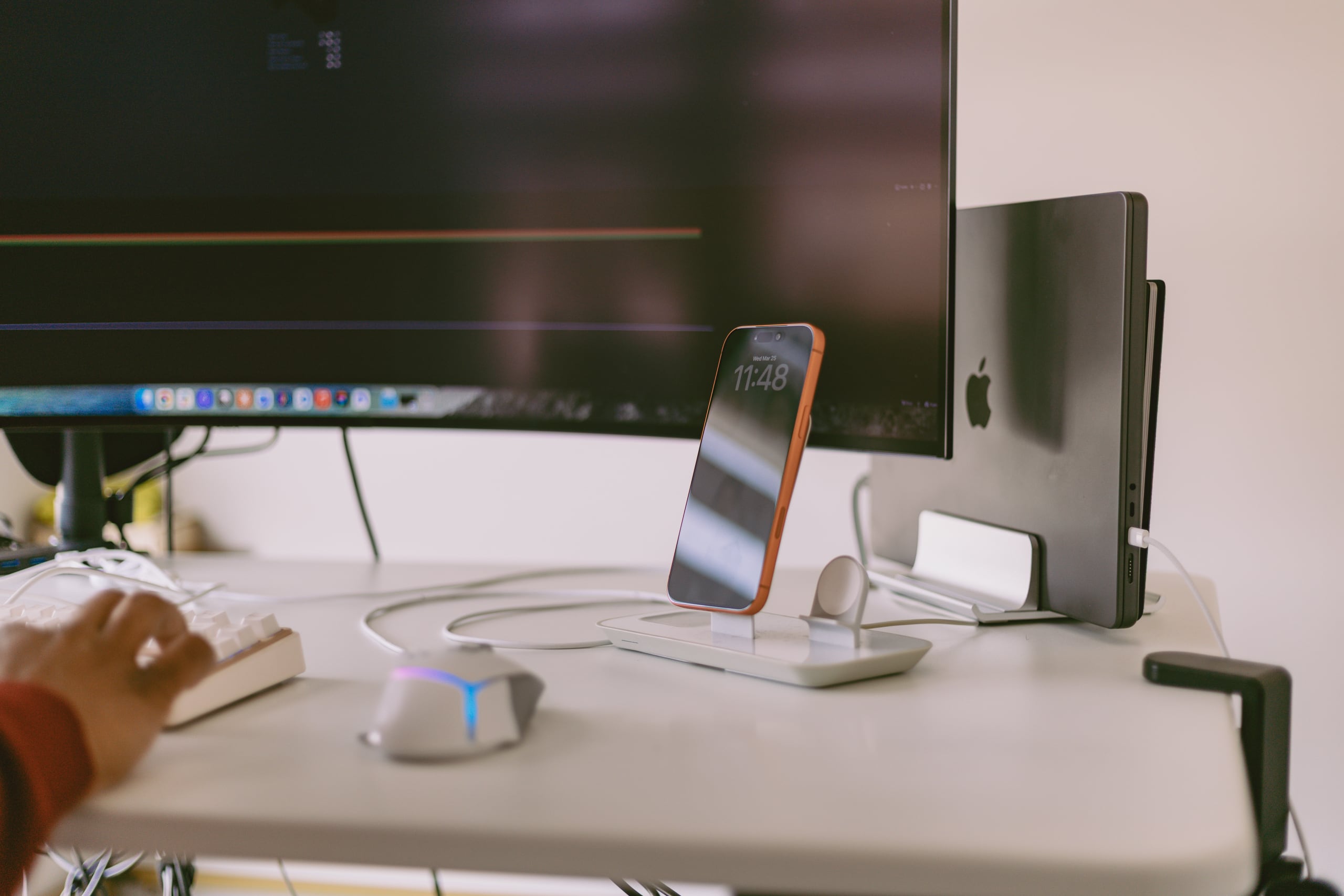 A support person using their computer