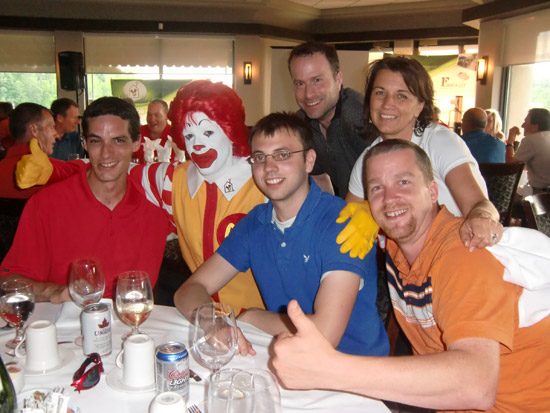 Employees meet Ronald MacDonald