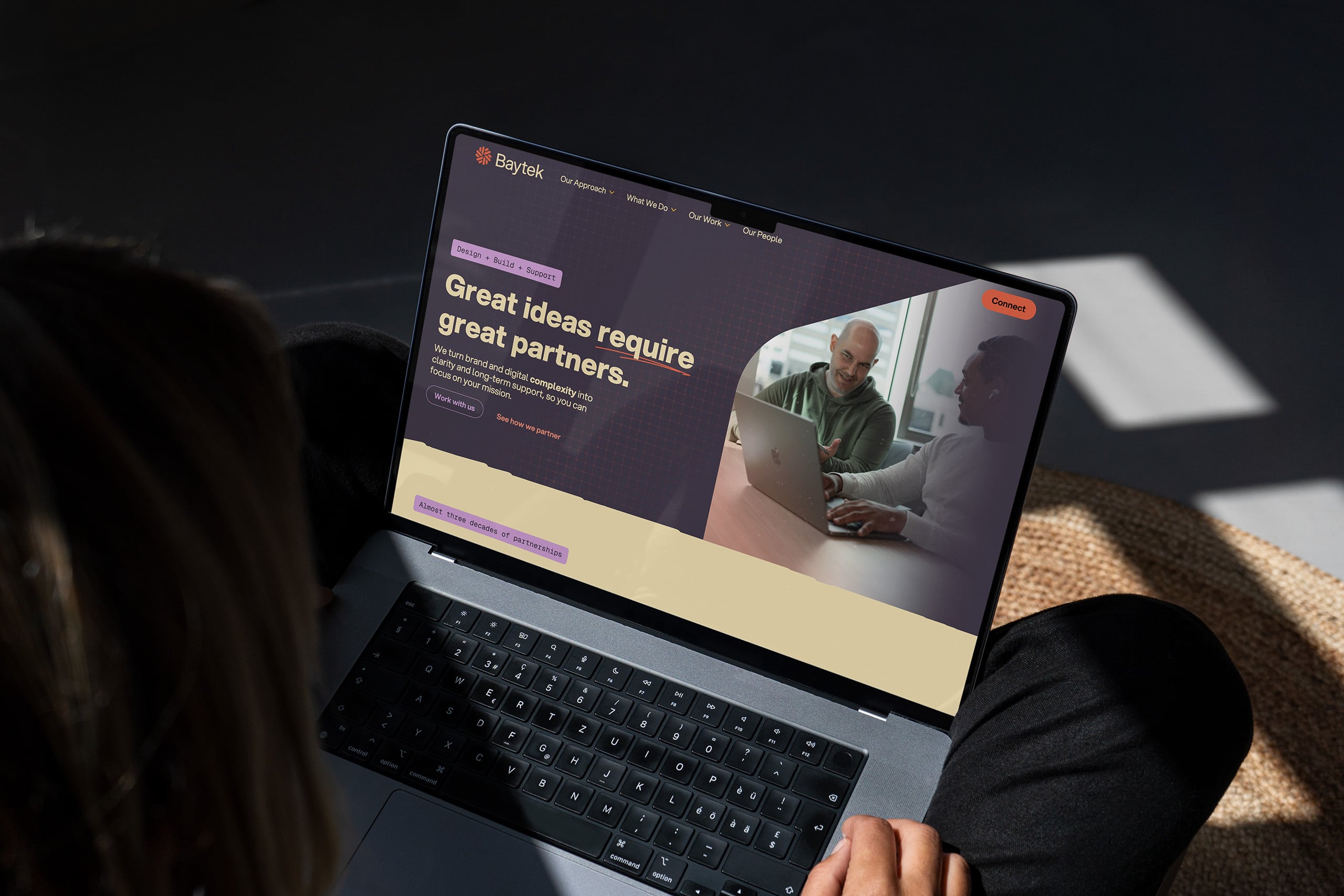 The new Baytek website on a laptop