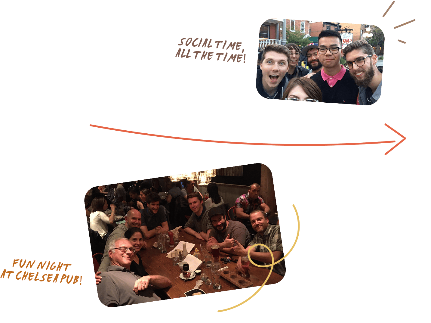 Social time, all the time! Fun night at Chelsea Pub!