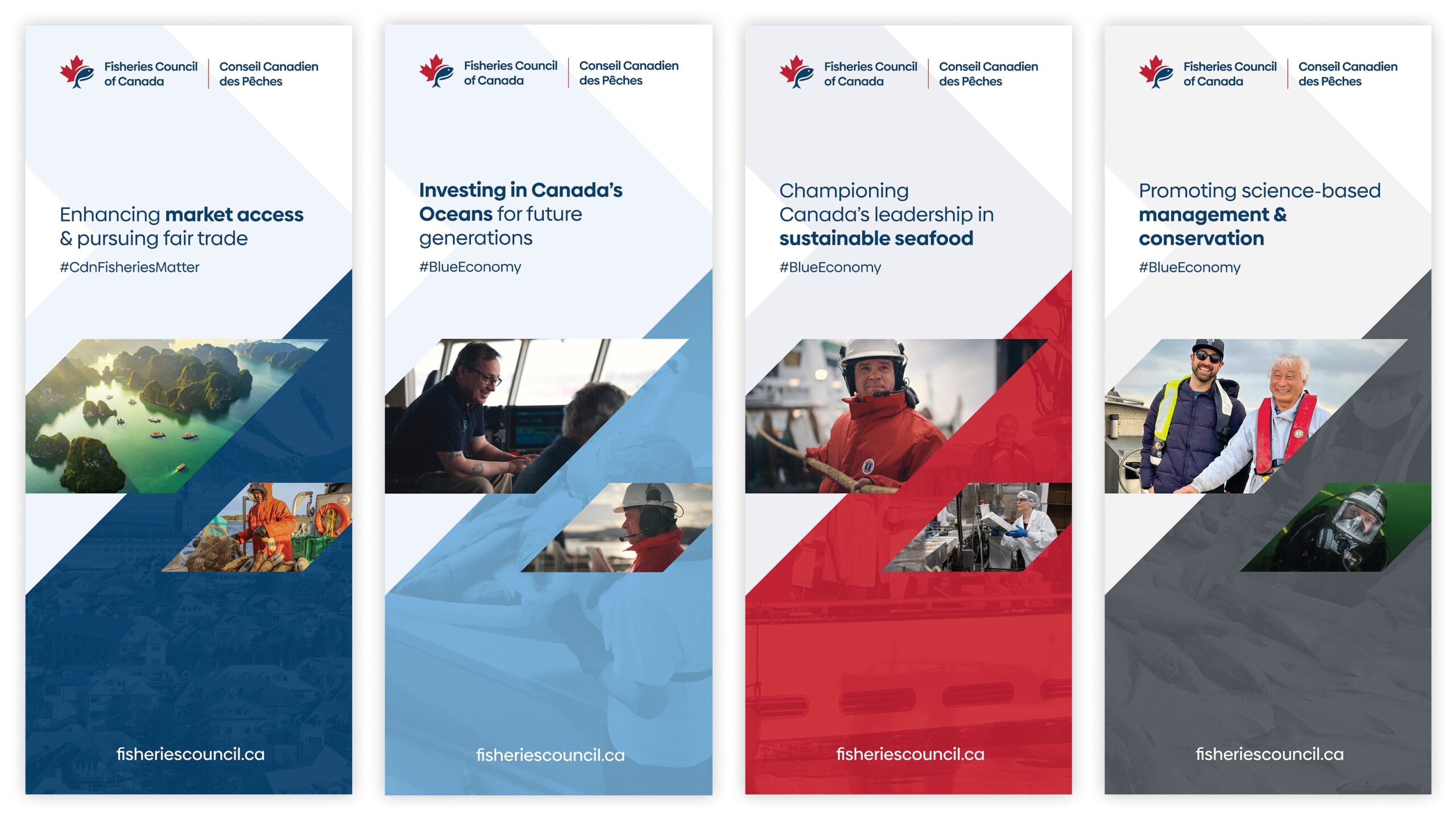 Collection of FCC Annual Conference 2025 banner stand designs