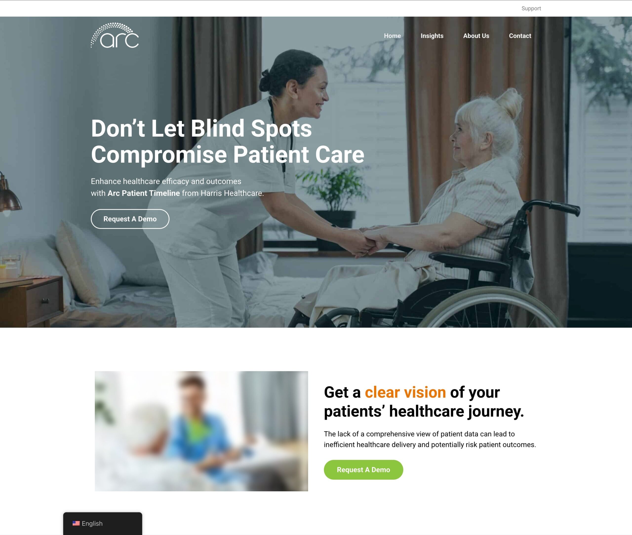The Previous Harris Arc Health Website